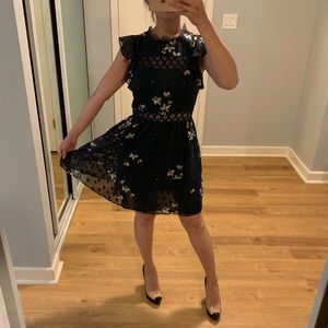 Aqua floral mini sun dress xs navy